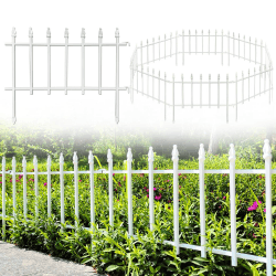 Thealyn Metall Dekorativer Gartenzaun 57cm Breit x 45cm Hoch (5 Paneele, Gesamtlänge 2,8m) Zaunpaneel Grenze Faltbarer Zaun Landschaftszaun für Blumenbeet, Hof, Tier Barriere