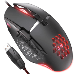 CYD C303 RGB Gaming-Maus für Laptop, USB 3.0 Kabelgebundene Gaming Mouse, Ergonomisches Design Gaming Maus Kabelgebunden, Programmierbare Gaming Maus, Snap-Change Tracking & Shootout PC Gaming Race