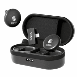 BOYA OMIC-U Lavalier Mikrofon Kabellos USB C, Mini Mikrofon Handy Android iPhone 15 iPad Vlog Podcast, Plug Play Drahtloses Ansteckmikrofon