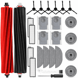 26 Stück Zubehör für Roborock S8 MaxV Ultra Saugroboter, 2 Hauptbürste 4 Staubbeutel 4 Wischtücher 4 Seitenwischer 4 Filter 6 Seitenbürsten 1 Reinigungsbürste 1 Schraubendreher