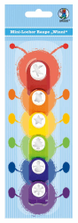 Ursus 19930099 - Mini Locher Raupe Winni, 6 Stanzer, aus Kunststoff mit Metallstanze, Knopfdrucktechnik, für Papierqualitäten von 90 180 g/qm, ideal für Motiv Konfetti