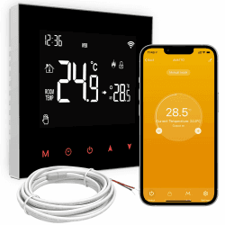 AVATTO Thermostat für Elektrische Fußbodenheizung Smart WiFi Thermostat Programmierbar Raumthermostat Unterstützen Alexa, Google Home Sprachsteuerung und Smart Life App Fernbedienung (2.4GHz-WiFi)