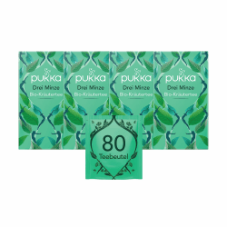 Pukka Tee Set, Bio-Kräutertee "Drei Minze", Grüne Minze, Pfefferminze und Ackerminze, Für ein gutes Bauchgefühl nach dem Essen, 4er Pack, 80 Teebeutel