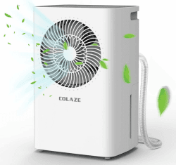 Luftentfeuchter Elektrisch, COLAZE 12L Entfeuchter mit Automatischer Abtauung & Wasserfüllstand Warn, Rraumentfeuchter Elektrisch mit 24H Timer, Dehumidifier mit 2,5L Wassertank für 50m³(20m²) Flächen