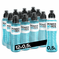 Powerade Sports Mountain Blast Zero, zuckerfreies Sport Getränk mit Fruchtmix-Geschmack, Sport Drink in stylischen Einweg Flaschen (12 x 500 ml)