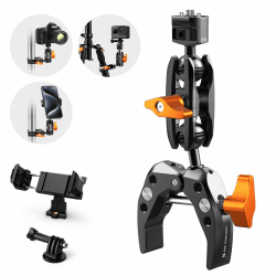 K&F Concept MS13 Magic Arm mit Super Clamp,Super Klammer mit 360°Kugelkopfarm,Kamerahalterung Kompatible mit Blitzlicht/DSLR Kamera/Stabilisator,klemmstativ mit Handyhalterung