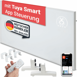 Heidenfeld Infrarotheizung HF-HP140 | 500 Watt bis 15 m² | 3in1 Steuerung via App | Fernbedienung | Touch-Bedienfeld | Mobile Elektroheizung | Infrarot Heizkörper mit Thermostat (HF-HP140 500 Watt)