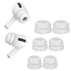 Ersatz-Ohrstöpsel für Airpods Pro, 3 Paar weiche Silikon-Doppelschichten-Ohrstöpsel für Airpods Pro Geeignet für das Aufladen (S/M/L, Weiß)