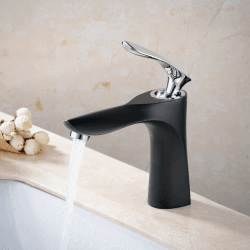 Leekayer Waschbecken Wasserhahn Einhand Chrom 1 Loch Mount Körper schwarz Waschtischmischer Toilette