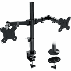 Redbat Monitor Halterung 2 Monitore für 13-30 Zoll, Bildschirmhalterung 2 Monitore mit VESA 75x75/100x100, Bildschirme bis zu 8kg, Monitor Halterung mit 2 Installationsmethoden