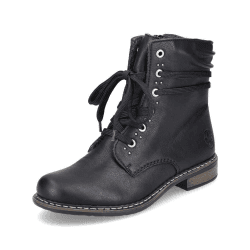Rieker Damen Schnürstiefeletten 71218, Frauen Stiefeletten 41 EU Schwarz 00