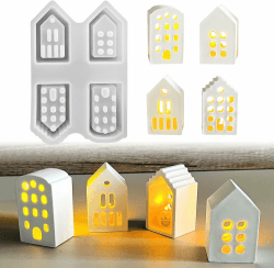ROMANVIC Silikonformen Gießformen Häuser, Silikonform Weihnachten Silikonform Haus Mini Silikonform Häuser Silikonformen Weihnachten Mini Häuser Giessformen Silikon Gießform Weihnachten
