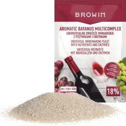Browin 400404 Hefe + Nährsalz + Pektinase für Obstweine für 50 L Aromatic Bayanus Multicomplex Starterset für Wein, 40 g