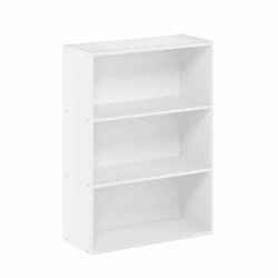 Furinno Pasir 3-stufiges offenes Regal, schlichtes Weiß