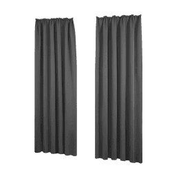 Deconovo Abdunklungsvorhang Dicke Gardine Wohnzimmer mit Kräuselband Winter, 245x140 cm(HöhexBreite), Dunkelgrau, 2er Set