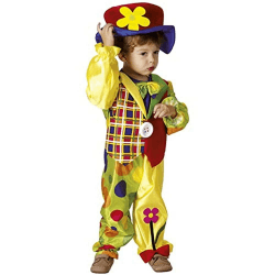 Boland 82256 - Kostüm für Kinder Clown, 4-teilig, Größe 110, buntes Faschingskostüm für Mädchen und Jungen, Clown Kostüm, Kostüm für Kinder
