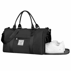 Flintronic Sporttasche Reisetasche, Reise Duffel Bag, mit Schuhfach & Nassfach, wasserdichte Übernachtungstasche, Gepäcktasche für Sport & Reisen für Herren Damen, Schwarz #1 Schwarz