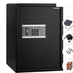KESSER® Elektronischer Tresor | 40x50x40cm | Inkl. Batteriebox | Elektronischer Safe | 3x Doppelbolzenverriegelung | Boden Wandtresor | Möbeltresor | Innenbeleuchtung | Panzerschrank Zahlenschloss