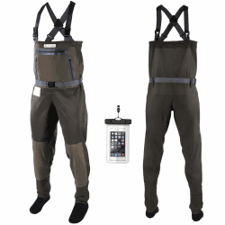 Fishing Waders, Breathable Stocking Foot Waterproof Wader, Angelbekleidung Fliegenfischen M Grau