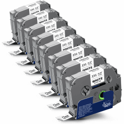 8x Labelwell kompatibel TZe-231 für Brother P-Touch 12mm Bänder TZe231 TZ231 TZ Tape 12mm 0.47 Laminated White Schriftband für Brother Ptouch H107B H100LB H105 PTD210 H110 1000 1280 D400 1010 E100