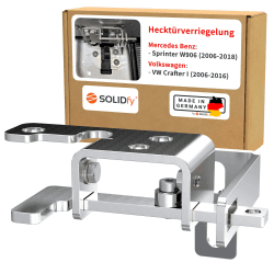 SOLIDfy® - Hecktürverriegelung für Mercedes Sprinter W906 und VW Crafter I Typ 2E | Hecktür Einbruchschutz Sicherung Wohnmobil Camper