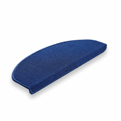 Brielle rutschfeste Stufenmatten 65x24 x3,5 cm - Selbstklebende Teppich Treppenstufen - Pflegeleichte Halbrunde Treppen-Teppich - Dunkelblau – Halbrund- 20 dp Trittschalldämmung - 15 Stück
