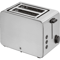 WMF Stelio Toaster 2 Scheiben Edelstahl, Doppelschlitz Toaster mit Brötchenaufsatz, Bagel-Funktion, 7 Bräunungsstufen, 900 W, Toaster edelstahl matt