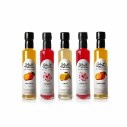 GLOSA MARINA 5er Gourmet Paket *ZITRONE, ORANGE, HIBISKUS* Crema Balsámica de Limon, Naranja, Hibiscus - Balsamico Gourmet Essig Creme (5 x 250ml)