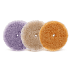 SPTA Lammfell pad,Klettverschluss Polierpads, Lammfell, 3tlg 75mm Polieren polierscheibe Polierset Set Wolle Pad Lammwolle 75mm Klett pad polierscheibe für Auto poliermaschine