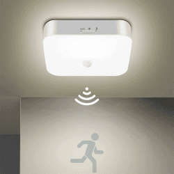Toowell Akku Lampe mit Bewegungsmelder Innen, 10000mAh Aufladbar Akku Deckenleuchte LED Batterie Deckenlampe mit Bewegungsmelder, Kellerlampe LED Lampe Akku Leuchte für Badzimmer Garage Treppe Balkon