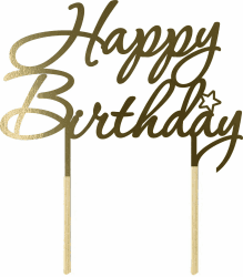 Tortenstecker für Torte - Cake Topper - HAPPY BIRTHDAY - Happ Tortendekoration - Kuchendeko - Cake-Topper - Cupcake Topper für Geburtstag - Tortenaufsatz aus Pappe