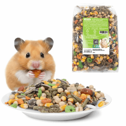 Nobleza - (500g) Hamsterfutter Ausgewogen, Hauptfutter für Hamster mit Gemüse, Natürliches Nagerfutter für Meerschweinchen mit lebenswichtigen Vitaminen und Mineralien
