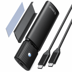 ORICO NVMe Gehäuse, Werkzeuglos M2 SSD Gehäuse [NVMe & SATA], Aluminium M.2 NVMe USB Adapter USB 3.2 Gen 2 10Gbps PCIe, 5Gbps NGFF SATA, für M Key B+M Key 2230/2242/2260/2280 SSD, UASP Trim, PWDM2-BK