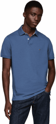 Tommy Hilfiger Herren Poloshirt Kurzarm Core 1985 Regular Fit M Blue (Aegean Sea)