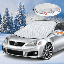 LAMA Frontscheibenabdeckung Auto Scheibenabdeckung 145 x 119cm Eisschutzfolie Frostschutzfolie Sonnenschutz Abnehmbar Autoscheibenabdeckung Magnet Faltbare Abdeckung gegen Sonne Eis Schnee Frost Staub