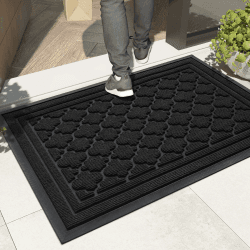 Color G Fußmatte Außen Robuster 60 x 120 cm, rutschfest Fussmatte Aussen, Waschbar Schmutzfangmatte Outdoor Wetterfest für Haustür, Eingang, Balkon (Schwarz)