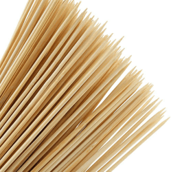 Schaschlikspieße Holz 100 PCS Grillspieße Naturholz-Spieße-Sticks für Schokoladenbrunnen, BBQ,Vorspeise, Cocktail, Kabob und Obst - 30 cm Länge / 3 mm Durchmesser