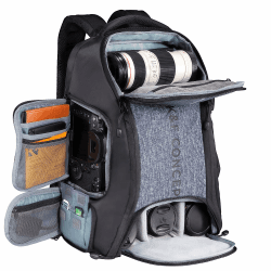 K&F Concept Kamerarucksack wasserdicht Fotorucksack für Canon Nikon Sony Spiegelreflexkameras, Drohne, Objektiv, Laptop, Stativ und Zubehör