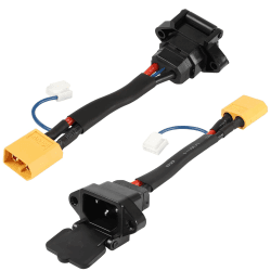 GELRHONR XT60-Stecker auf C13-Stecker, Panel-Montagekabel mit 4-poligem Erdungskabelanschluss, C13-Netzkabel mit Federabdeckung, wasserdicht/staubdicht, Schraubbefestigung – 2 Stück