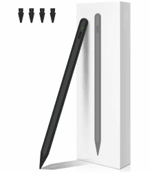 iPencil 2. Generation für iPad, Magnetischer Kabelloser Stift für iPad Mit Magnetisches Kabellos Palm Rejection Neigung, Pencil für iPad 6/7/8/9/10, Mini 5/6, Air 3/4/5, Pro 11" 1/2/3/4 12.9",Black