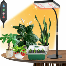 FRGROW Pflanzenlampe LED, UV-IR Vollspektrum Pflanzenlicht für Zimmerpflanzen, Pflanzenleuchte LED, Vollspektrum Pflanzenlampe 208 LEDs, Wachstumslampe für Pflanzen, Daisy Chain Funktion