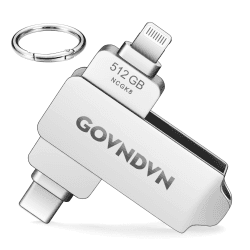 GOVNDVN Apple MFi-zertifizierter USB Stick für iPhone 15/14/13/12/11, 512GB iPhone Speicherstick Lightning USB C Sticks, iPhone Fotostick Backup Stick Flash Laufwerk für/iPad/Android/PC (512GB)
