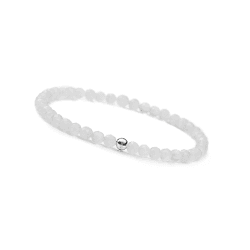 GD GOOD.designs EST. 2015 Perlenarmband Damen mit echten Natursteinen und 925 Silber Perle I Naturstein Armband aus facettierte 4mm Edelstein Perlen - Inkl. Geschenkbeutel Mondstein
