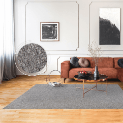Paco Home Teppich Wohnzimmer Schlafzimmer Kurzflor Waschbar Bis 30 Grad Einfarbiges Design Meliertes Muster Weich Moderne Deko, Grösse:200x280 cm, Farbe:Grau