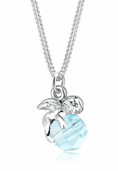 Elli Halskette Damen Anhänger Engel mit Kristall in 925 Sterling Silber Hellblau