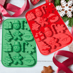 gotyou2StüCk Silikonform Weihnachten,Weihnachts Schokoladenform Silikon,Weihnachtsplätzchen-Silikonmodell,Weihnachten Silikonform Anwendbar auf Backen, Kuchen, Schokolade, Weihnachten, Lebkuchen