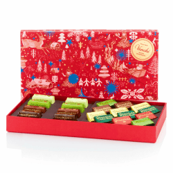 Venchi – Weihnachtskollektion – Geschenkbox mit verschiedenen Schokobarren- und Gianduiotti-Pralinen, 223 g – Geschenkidee – Glutenfrei