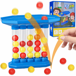 LETTERASHQP Bouncing Ball Tischspiel 4 Gewinnt Bouncing Ball Vier Gewinnt Abprallen Party Spiel Jumping Ball Tabletop Ping Pong Spielballspiel Party Spiele für Kinder Erwachsene