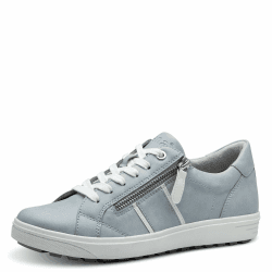 Jana Damen Sneaker flach zum Schnüren mit Reißverschluss 36 EU Himmelblau