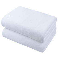 KinHwa Mikrofaser Badetuch groß XXL 76cmx152cm 2 Pack Badehandtücher Schnelltrocknend & Fusselfrei Badehandtuch Saunatücher Weich und Saugstark Duschtuch Weiß